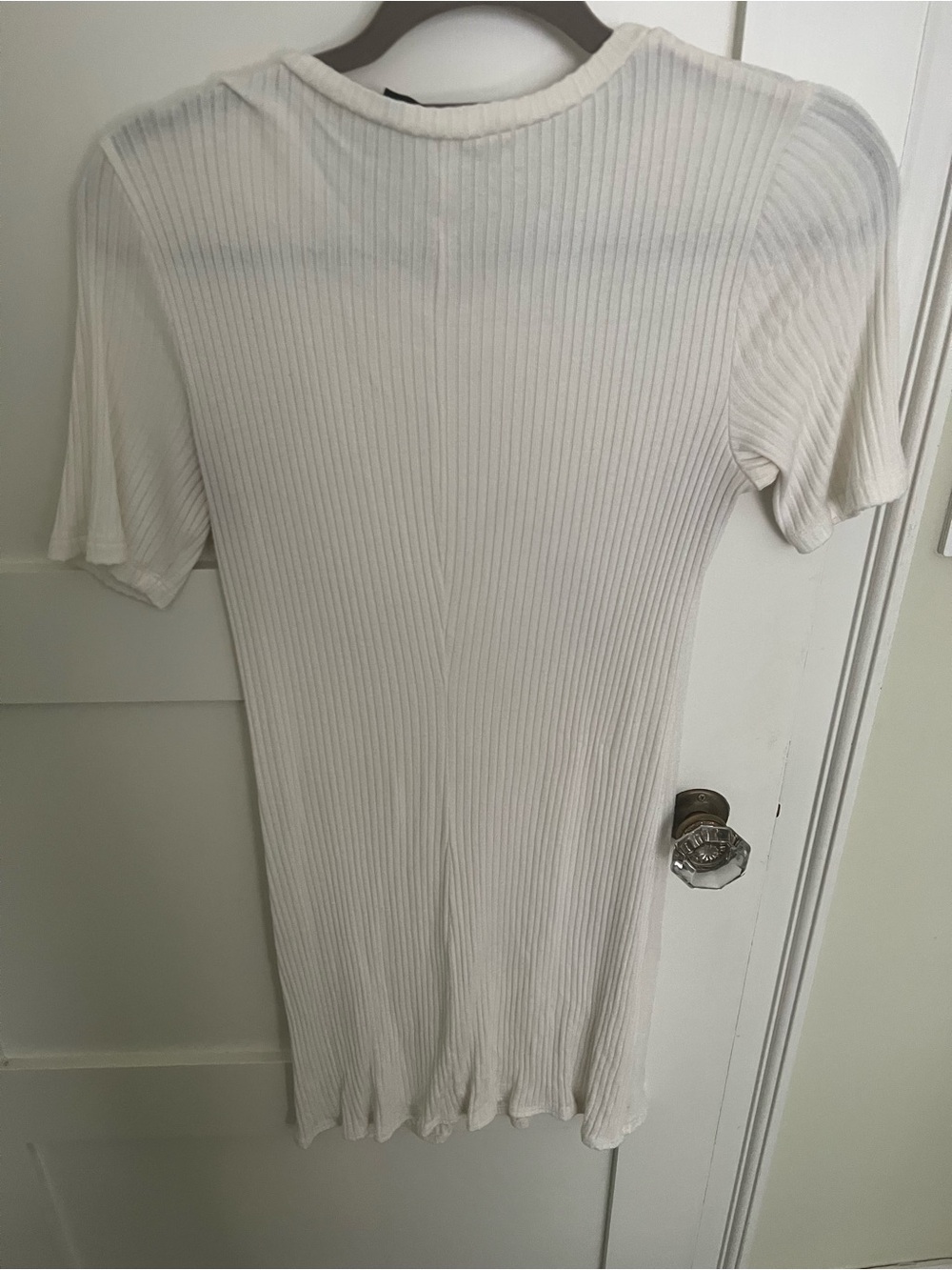 Reformation Cream Ribbed Mini Dress - Picture 3 of 3